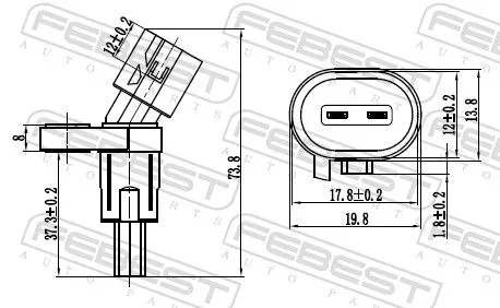 FEBEST Sensor, wheel speed (23606-001)