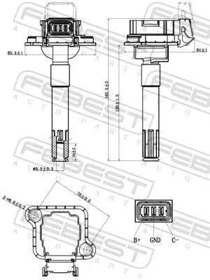 FEBEST Ignition Coil (23640-008)