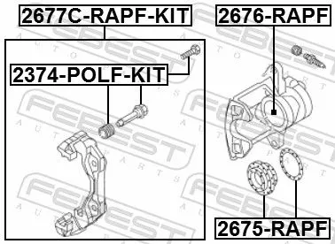 FEBEST Guide Bolt, brake caliper (2374-POLF-KIT)