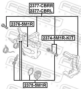 FEBEST Repair Kit, brake caliper (2375-5M1R)