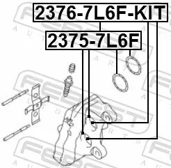 FEBEST Repair Kit, brake caliper (2376-7L6F-KIT)