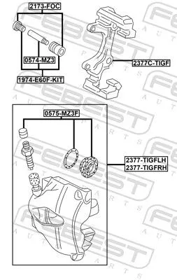 FEBEST Brake Caliper (2377-TIGFLH)