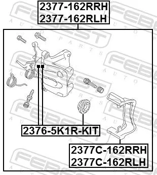 FEBEST Brake Caliper Bracket Set (2377C-162RRH)