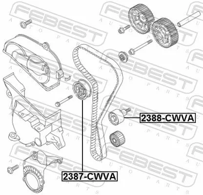 FEBEST Deflection Pulley/Guide Pulley, timing belt (2388-CWVA)