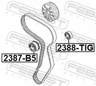 FEBEST Deflection/Guide Pulley, V-ribbed belt (2388-TIG)