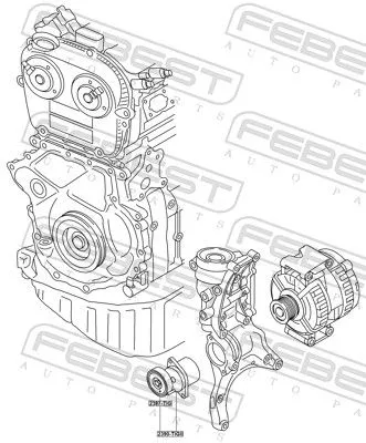 FEBEST Belt Tensioner, V-ribbed belt (2390-TIGII)