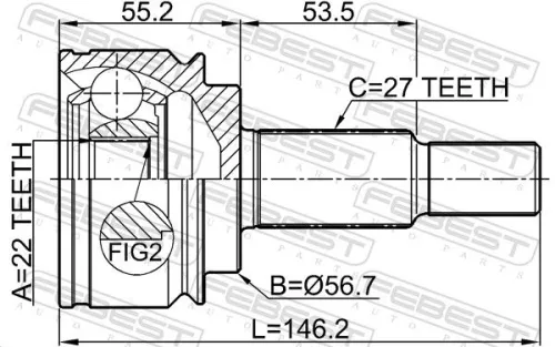 FEBEST Joint Kit, drive shaft (2410-KANGII)