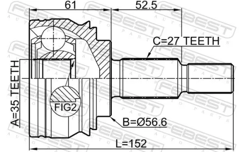 FEBEST Joint Kit, drive shaft (2410-MEGIII)
