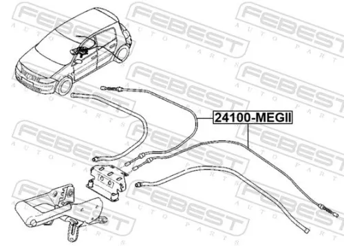 FEBEST Cable Pull, parking brake (24100-MEGII)