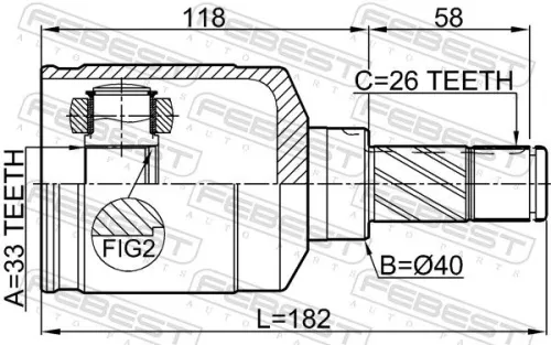 FEBEST Joint Kit, drive shaft (2411-DUSTMTLH)