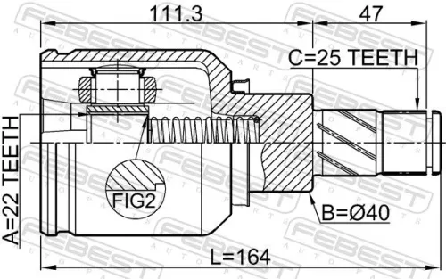 FEBEST Joint Kit, drive shaft (2411-FLUELH)