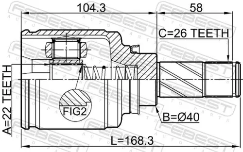 FEBEST Joint Kit, drive shaft (2411-KANGIILH)