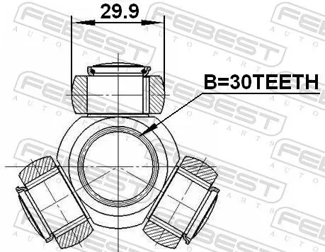 FEBEST Spider Assembly, drive shaft (2416-MEG)