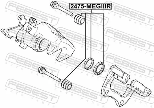 FEBEST Repair Kit, brake caliper (2475-MEGIIIR)
