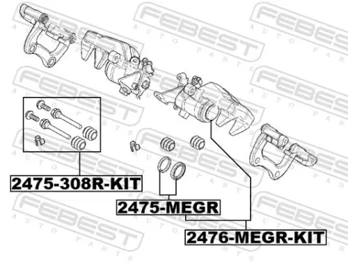 FEBEST Repair Kit, brake caliper (2475-MEGR)