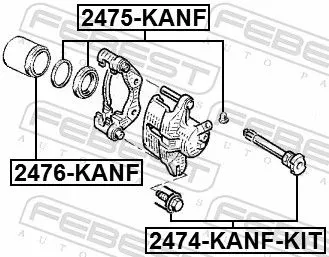 FEBEST Piston, brake caliper (2476-KANF)