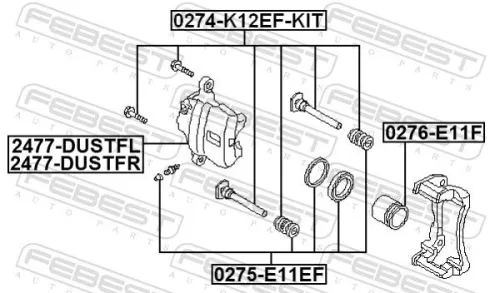 FEBEST Brake Caliper (2477-DUSTFL)