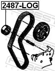 FEBEST Tensioner Pulley, timing belt (2487-LOG)