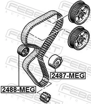 FEBEST Deflection Pulley/Guide Pulley, timing belt (2488-MEG)