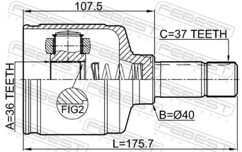 FEBEST Joint Kit, drive shaft (2511-EXPLH)