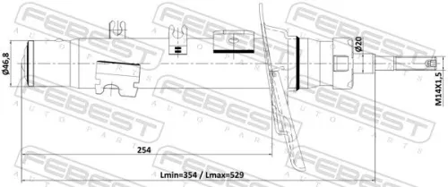 FEBEST Shock Absorber (25110-010FR)