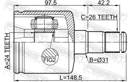 FEBEST Joint Kit, drive shaft (2711-S80ATLH)