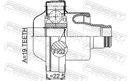 FEBEST Joint, propshaft (2711-S80IISHA)