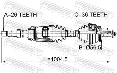 FEBEST Drive Shaft (2714-SZRH)