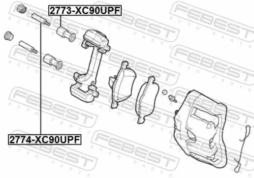 FEBEST Guide Bolt, brake caliper (2774-XC90UPF)