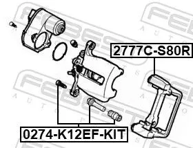 FEBEST Brake Caliper Bracket Set (2777C-S80R)