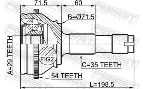 FEBEST Joint Kit, drive shaft (2810-DRUSA54)