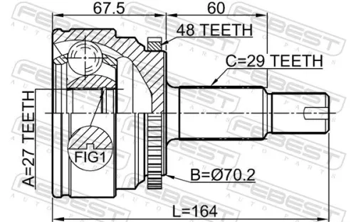 FEBEST Joint Kit, drive shaft (2910-DIIIF)