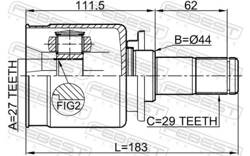 FEBEST Joint Kit, drive shaft (2911-DIIIFLH)