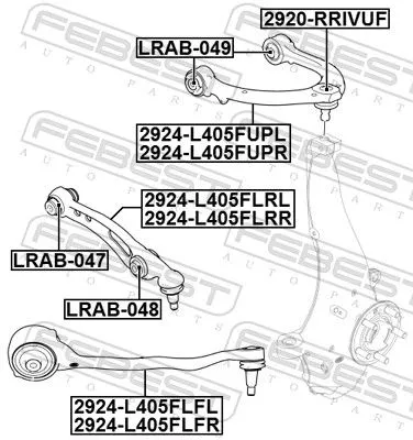 FEBEST Control/Trailing Arm, wheel suspension (2924-L405FUPR)