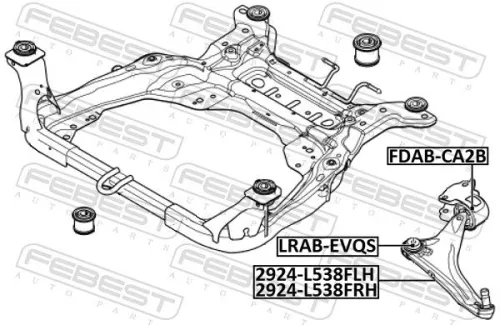 FEBEST Control/Trailing Arm, wheel suspension (2924-L538FLH)