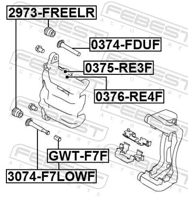 FEBEST Guide Bolt, brake caliper (3074-F7LOWF)