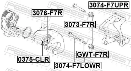 FEBEST Piston, brake caliper (3076-F7R)