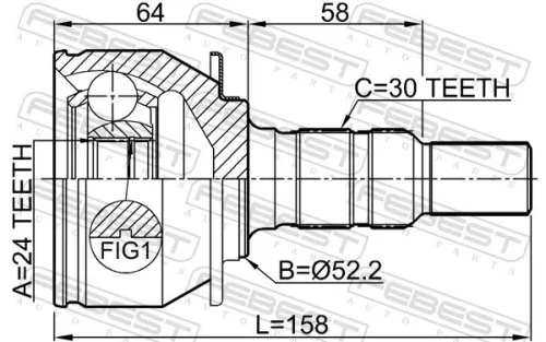 FEBEST Joint Kit, drive shaft (3210-SRXLF1)