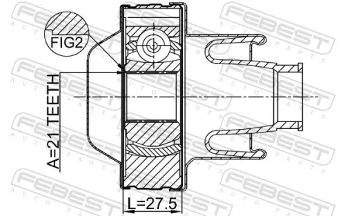 FEBEST Joint, propshaft (3211-SRXSHAR)
