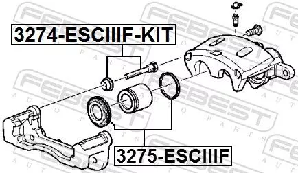 FEBEST Guide Bolt, brake caliper (3274-ESCIIIF-KIT)