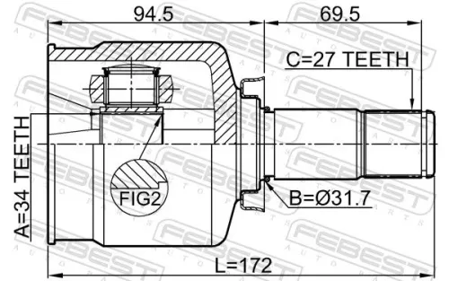 FEBEST Joint Kit, drive shaft (3511-NL3LH)