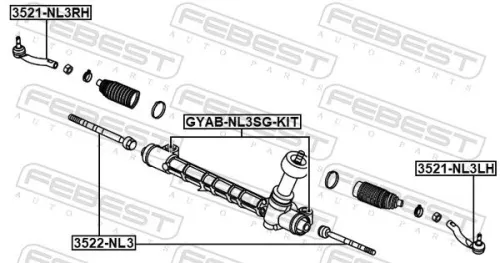 FEBEST Inner Tie Rod (3522-NL3)