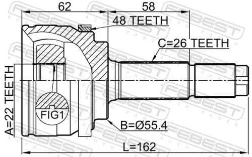 FEBEST Joint Kit, drive shaft (6510-001A48)