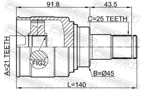 FEBEST Joint Kit, drive shaft (6511-001)