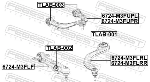 FEBEST Control/Trailing Arm, wheel suspension (6724-M3FLRL)