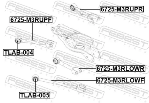 FEBEST Control/Trailing Arm, wheel suspension (6725-M3RUPF)