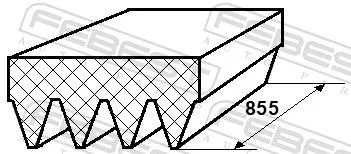 FEBEST V-Ribbed Belt (88126-4L855)