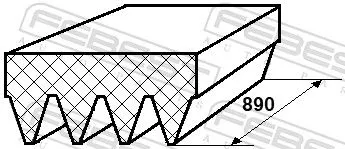 FEBEST V-Ribbed Belt (88126-4L890)