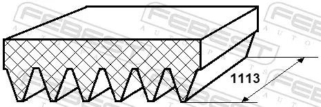 FEBEST V-Ribbed Belt (88128-6L1113)