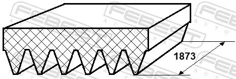 FEBEST V-Ribbed Belt (88128-6L1873)